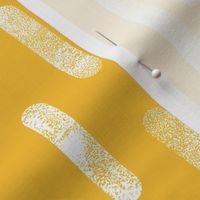 White on Mustard Yellow Inky Rounded Lines Pattern