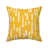 White on Mustard Yellow Inky Rounded Lines Pattern