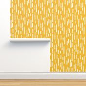 White on Mustard Yellow Inky Rounded Lines Pattern