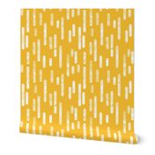 White on Mustard Yellow Inky Rounded Lines Pattern