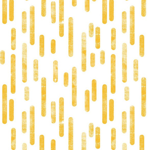 Mustard Yellow on White Inky Rounded Lines Pattern