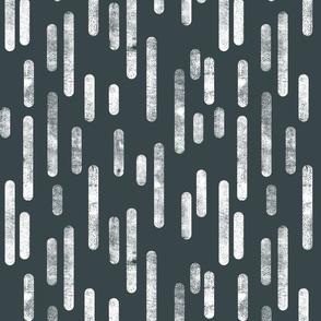 White on Dark Gray Green Inky Rounded Lines Pattern