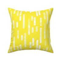White on Bright Yellow Inky Rounded Lines Pattern
