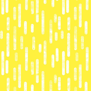White on Bright Yellow Inky Rounded Lines Pattern