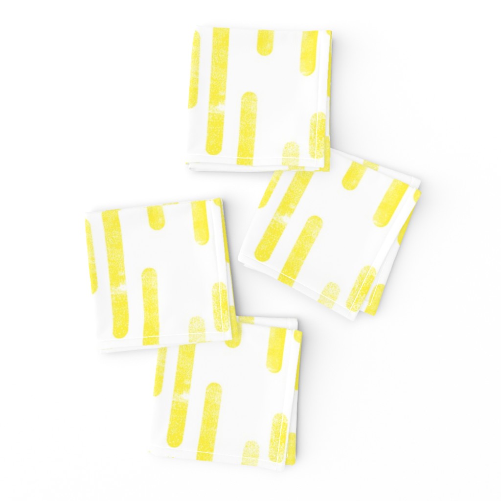 Bright Yellow on White Inky Rounded Lines Pattern