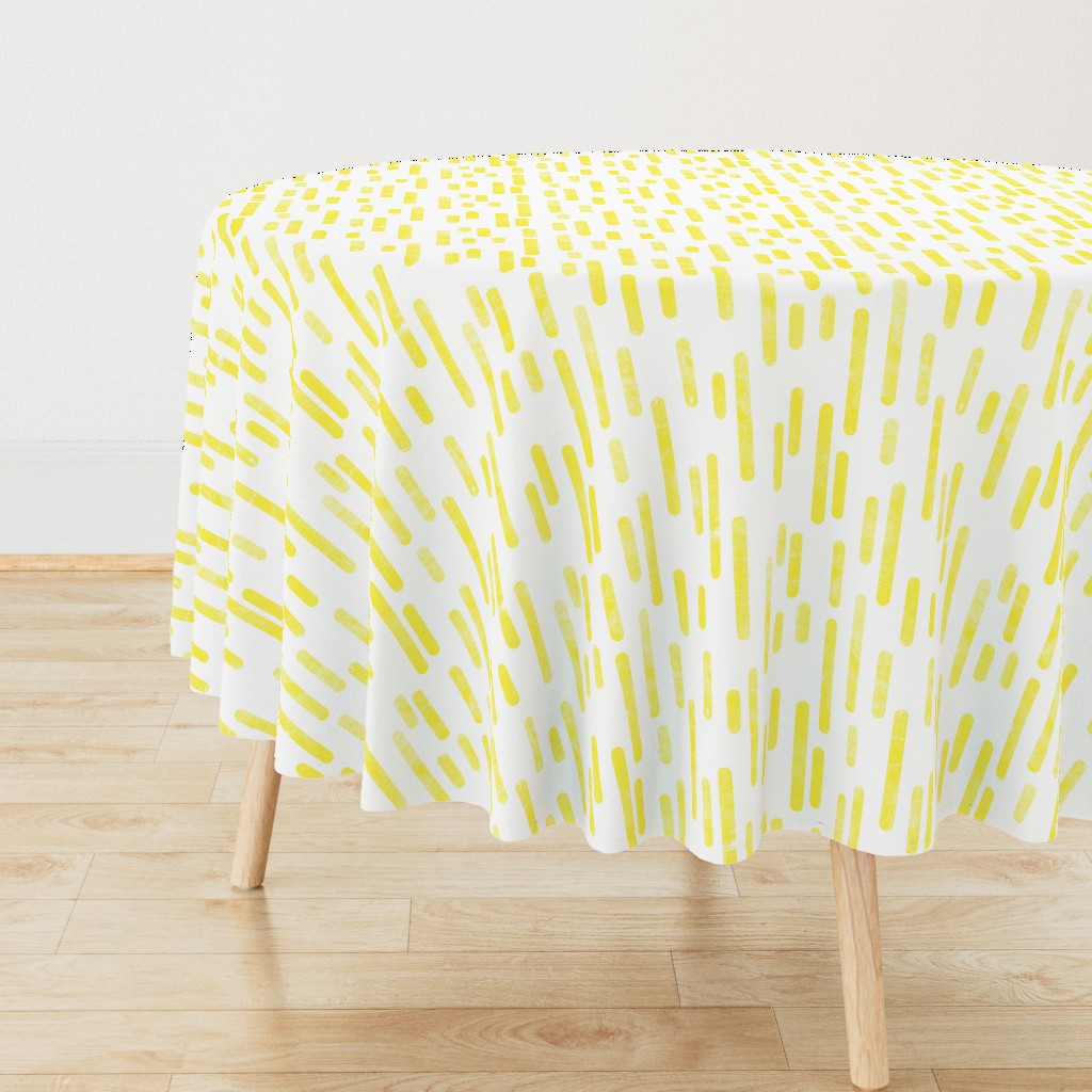 Bright Yellow on White Inky Rounded Lines Pattern