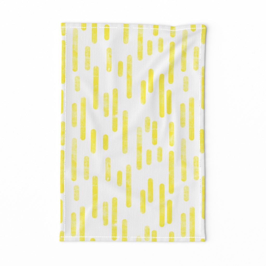 Bright Yellow on White Inky Rounded Lines Pattern