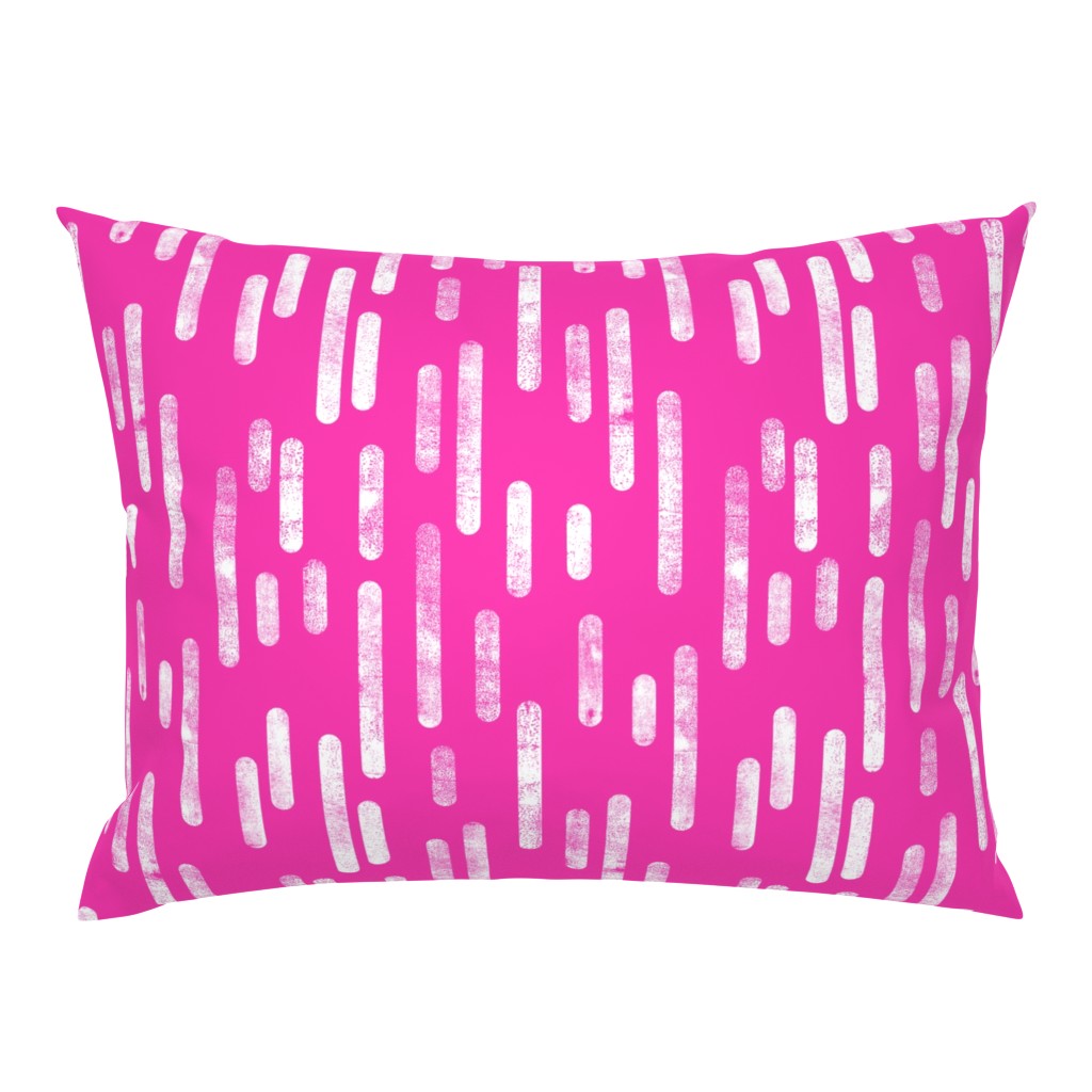 White on Bright Pink Inky Rounded Lines Pattern