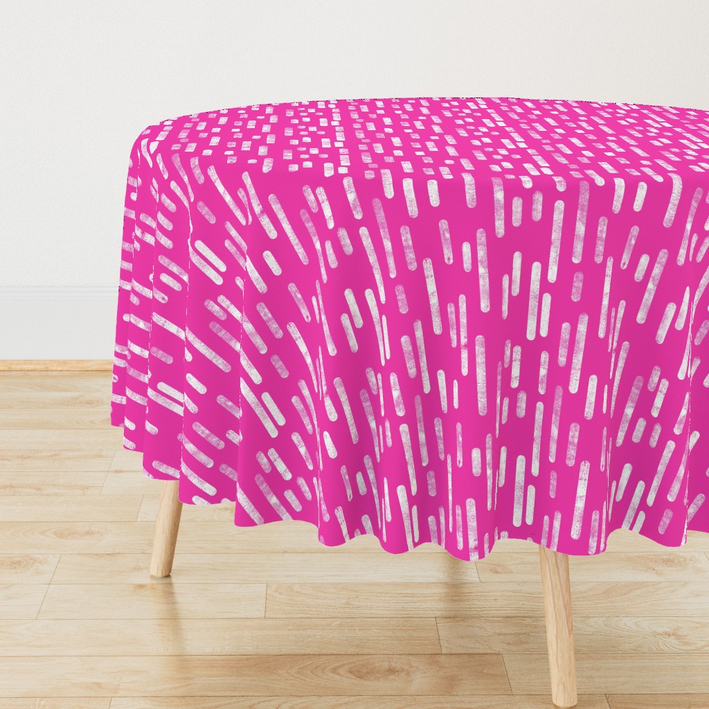 White on Bright Pink Inky Rounded Lines Pattern