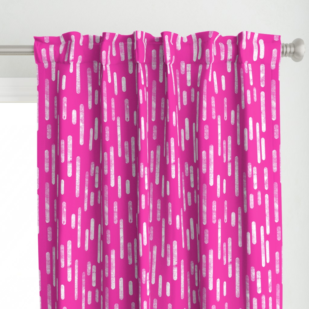 White on Bright Pink Inky Rounded Lines Pattern