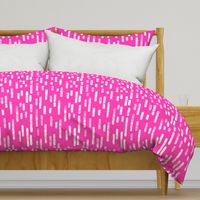 White on Bright Pink Inky Rounded Lines Pattern