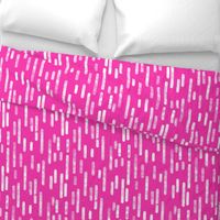 White on Bright Pink Inky Rounded Lines Pattern