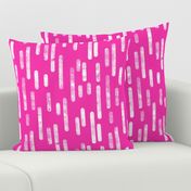 White on Bright Pink Inky Rounded Lines Pattern