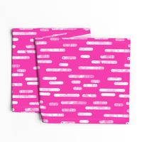 White on Bright Pink Inky Rounded Lines Pattern