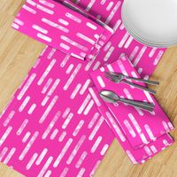 White on Bright Pink Inky Rounded Lines Pattern