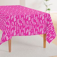 White on Bright Pink Inky Rounded Lines Pattern