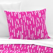 White on Bright Pink Inky Rounded Lines Pattern