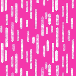 White on Bright Pink Inky Rounded Lines Pattern