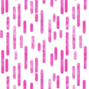 Bright Pink on White Inky Rounded Lines Pattern