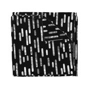 White on Black | Large Scale Inky Rounded Lines Pattern