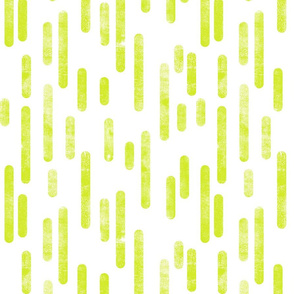 Bright Lime Green on White Inky Rounded Lines Pattern