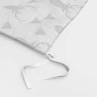 Deer Triangles Vintage Gray White