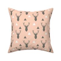 Gray and Pink Deer and Triangles