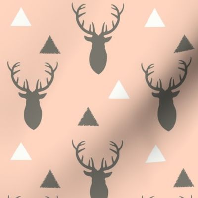 Gray and Pink Deer and Triangles