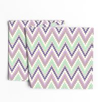 Small Scale Railroaded Bright Mint and Violet Chevron 