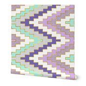 Small Scale Railroaded Bright Mint and Violet Chevron 