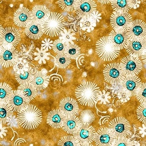 Floss Flowers vintage gold painterly