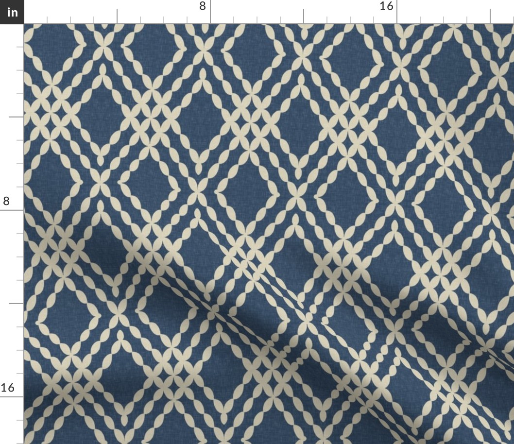 Kensington Lattice in Tint on Indigo