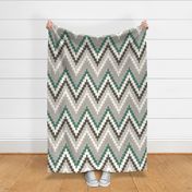 Luxe Chevron in Teal and Charcoal