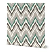 Luxe Chevron in Teal and Charcoal