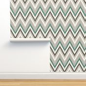 Luxe Chevron in Teal and Charcoal