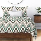 Luxe Chevron in Teal and Charcoal