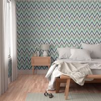 Luxe Chevron in Navy, Charcoal and Mint