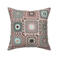 Granny's Millefiori Quilt in Mint and Coral