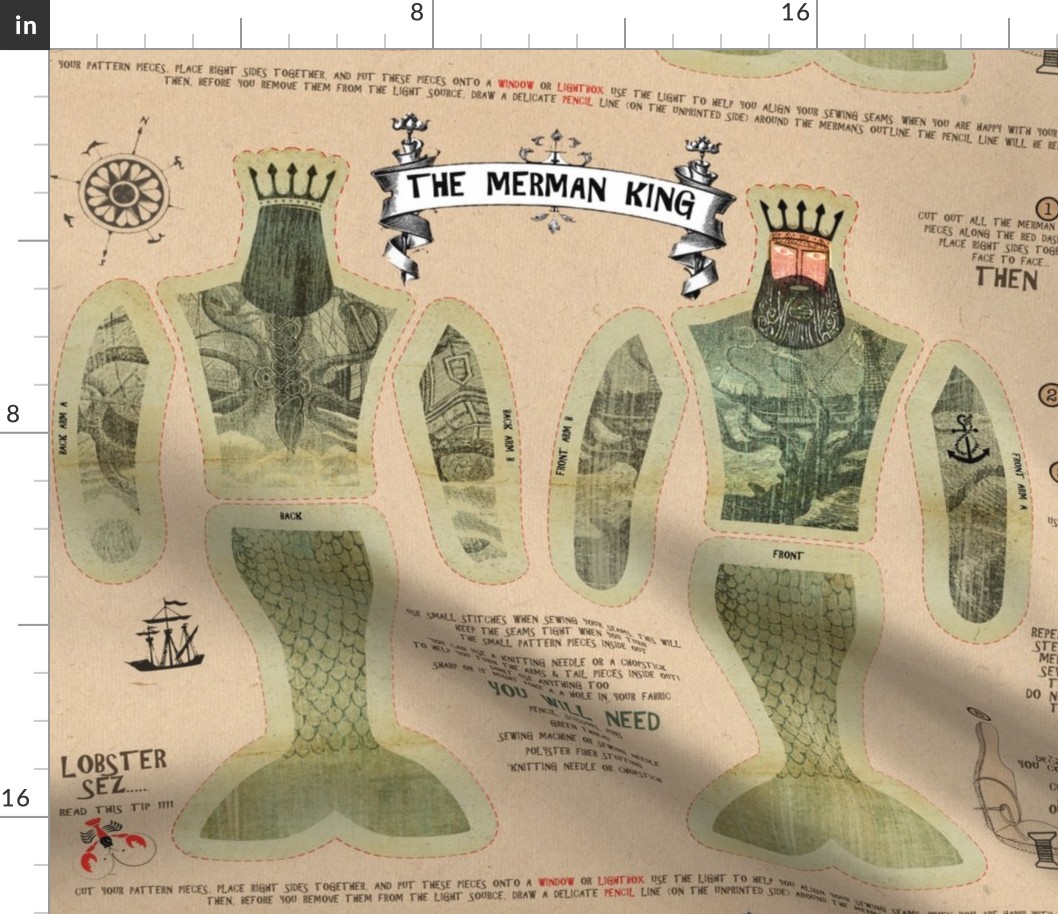 The Merman King (Cut and Sew Pattern)