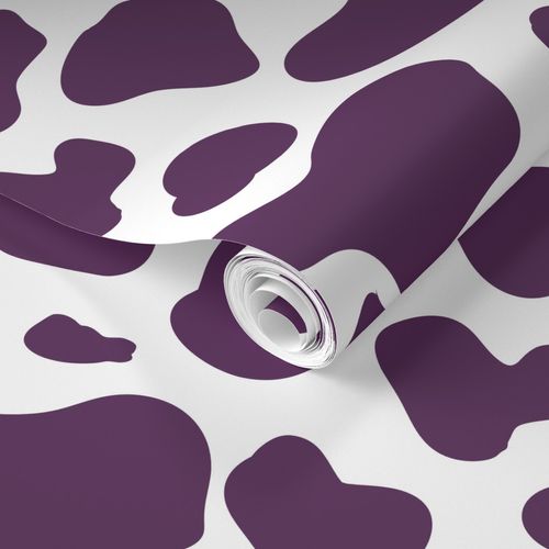 Cow Print Purple Background Art Print