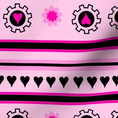 Hearts & Cogs Striped II