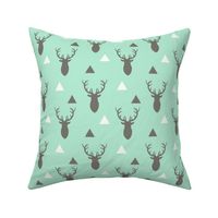 Gray and Mint Triangles and Deer