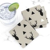 Deer Triangles Black and Gray