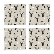 Deer Triangles Black and Gray