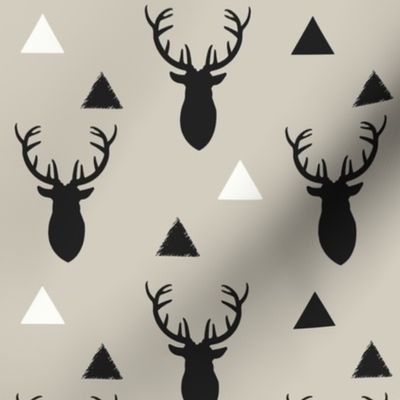 Deer Triangles Black and Gray