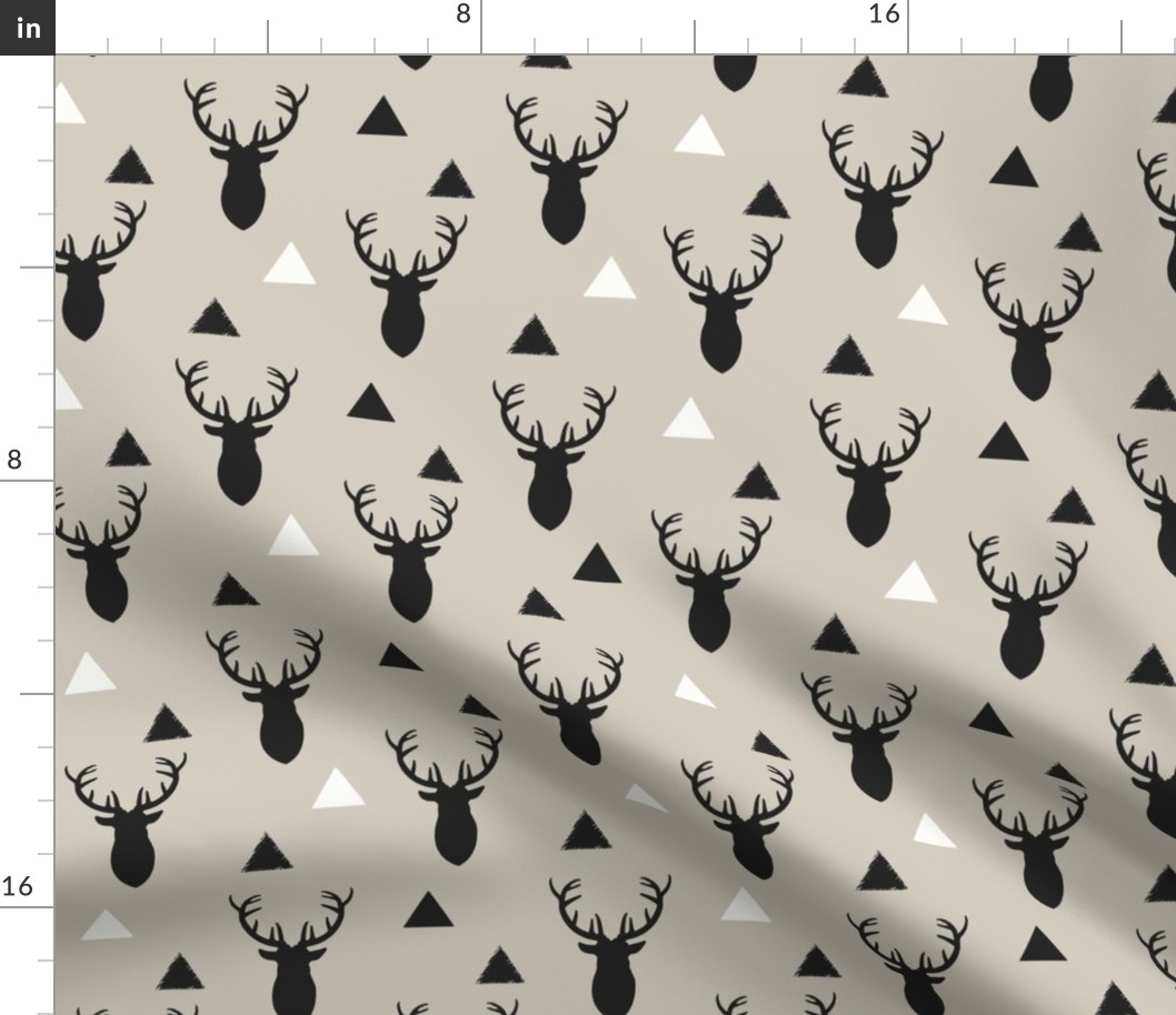 Deer Triangles Black and Gray