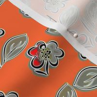 Folk floral orange