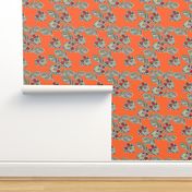 Folk floral orange