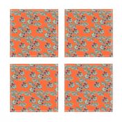 Folk floral orange