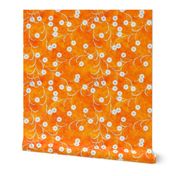 Folk Floral tangerine orange